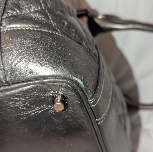 Burberry Beaton Bag Quilted Leather Metalic Pewter Shoulder Bag keeks COA Guc - Picture 11 of 16